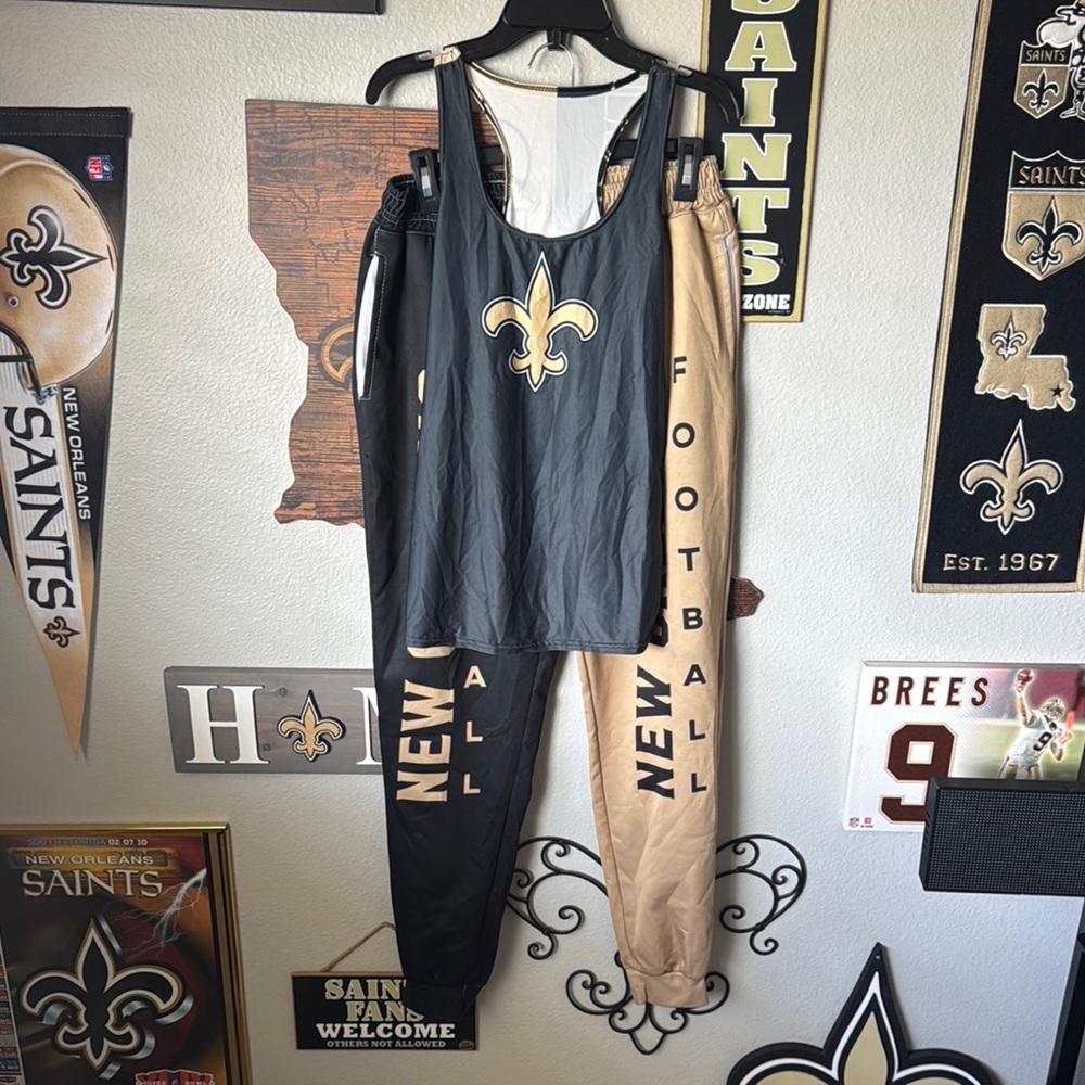 New Orleans Saints Tank Top and Sweatpants Set